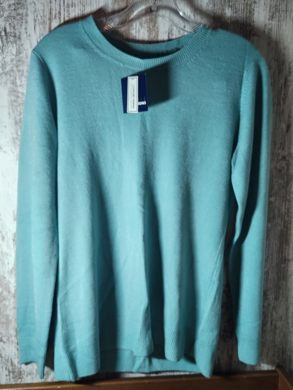 Basic Editions Women's Teal Crewneck Lightweight Knit Sweater Med NWT Kmart
